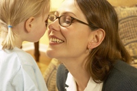 Mother and young daughter photo